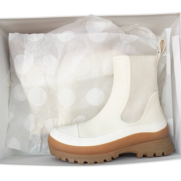 STELLA MCCARTNEY Trace Chelsea Boots in Cream Size EU41=US11B New - Picture 12 of 16